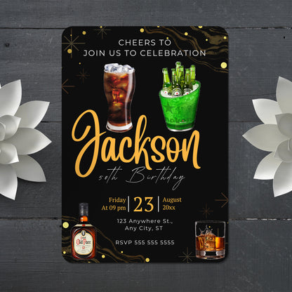 Beer Birthday Invitation Template - CreativeRino