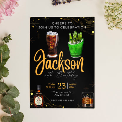 Beer Birthday Invitation Template - CreativeRino