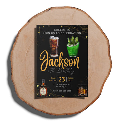 Beer Birthday Invitation Template - CreativeRino