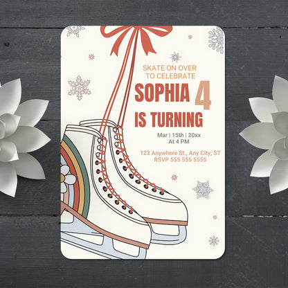 Ice Skating Birthday Invitation Template - CreativeRino