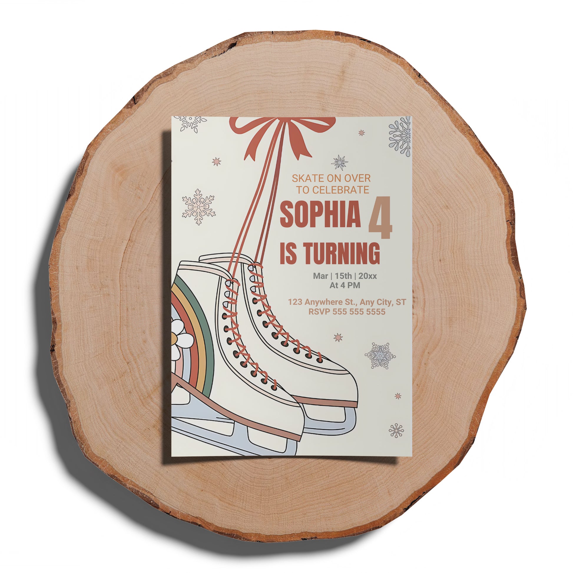 Ice Skating Birthday Invitation Template - CreativeRino