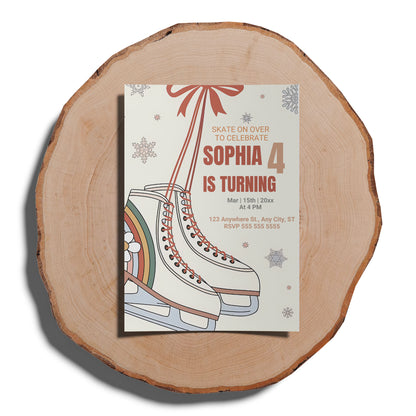 Ice Skating Birthday Invitation Template - CreativeRino
