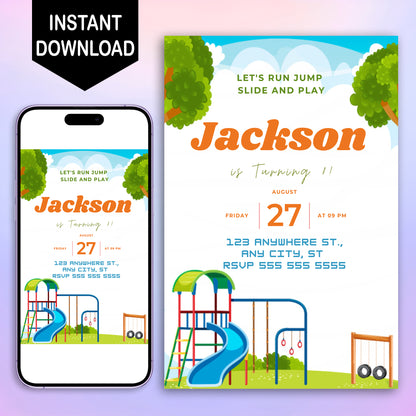 Playground Birthday Invitation Template - CreativeRino