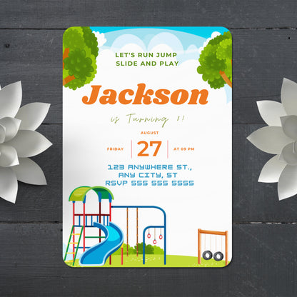 Playground Birthday Invitation Template - CreativeRino