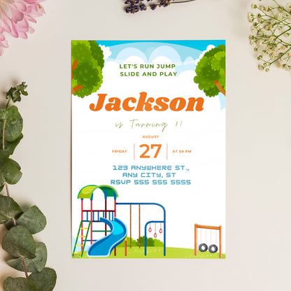 Playground Birthday Invitation Template - CreativeRino