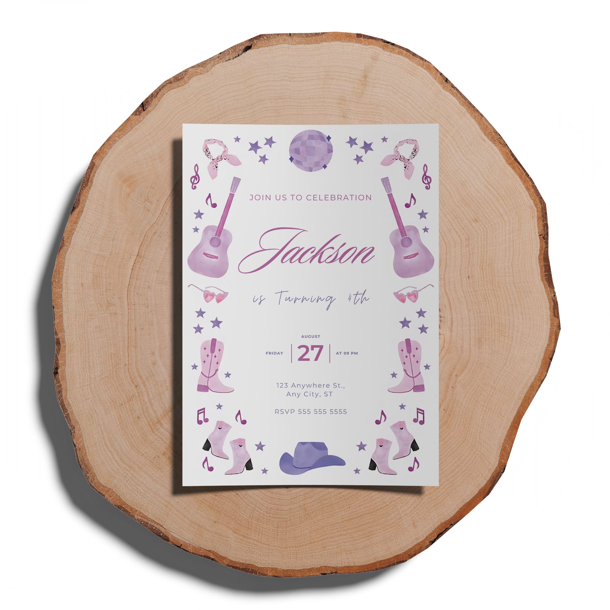 Cowgirl Birthday Invitation Template - CreativeRino