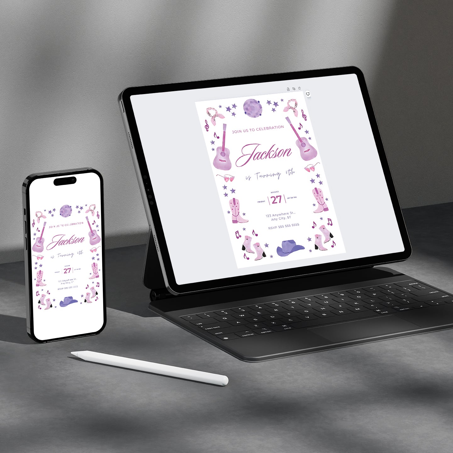 Cowgirl Birthday Invitation Template - CreativeRino