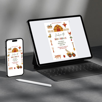 Farm Birthday Invitation Template - CreativeRino