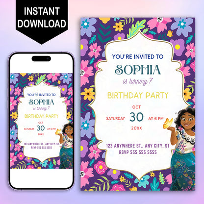 Encanto Birthday Invitation Template - CreativeRino