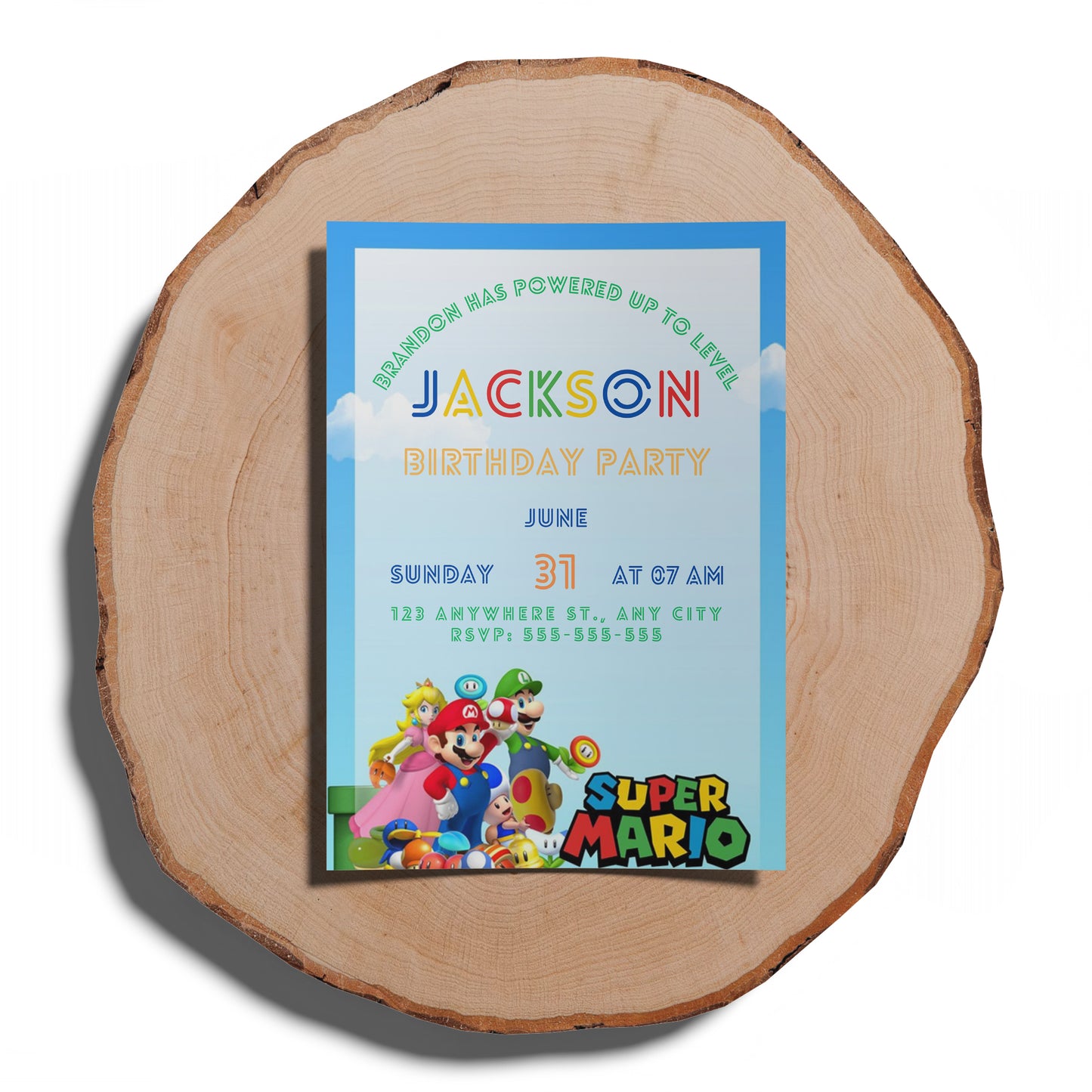 Super Mario Birthday Invitation Template - CreativeRino