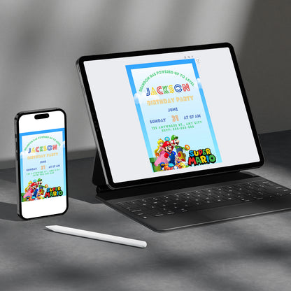 Super Mario Birthday Invitation Template - CreativeRino