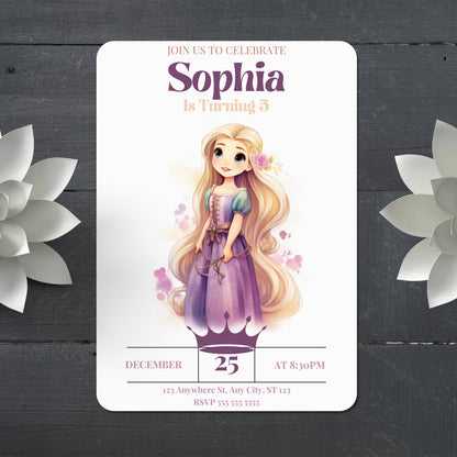 Princess Birthday Invitation Template - CreativeRino