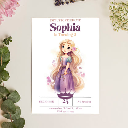Princess Birthday Invitation Template - CreativeRino