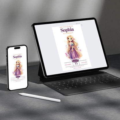 Princess Birthday Invitation Template - CreativeRino