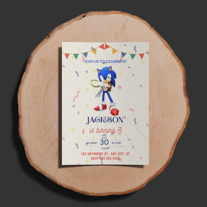 Sonic Birthday Invitation Template - CreativeRino