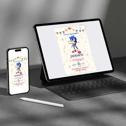 Sonic Birthday Invitation Template - CreativeRino
