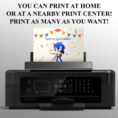 Sonic Birthday Invitation Template - CreativeRino