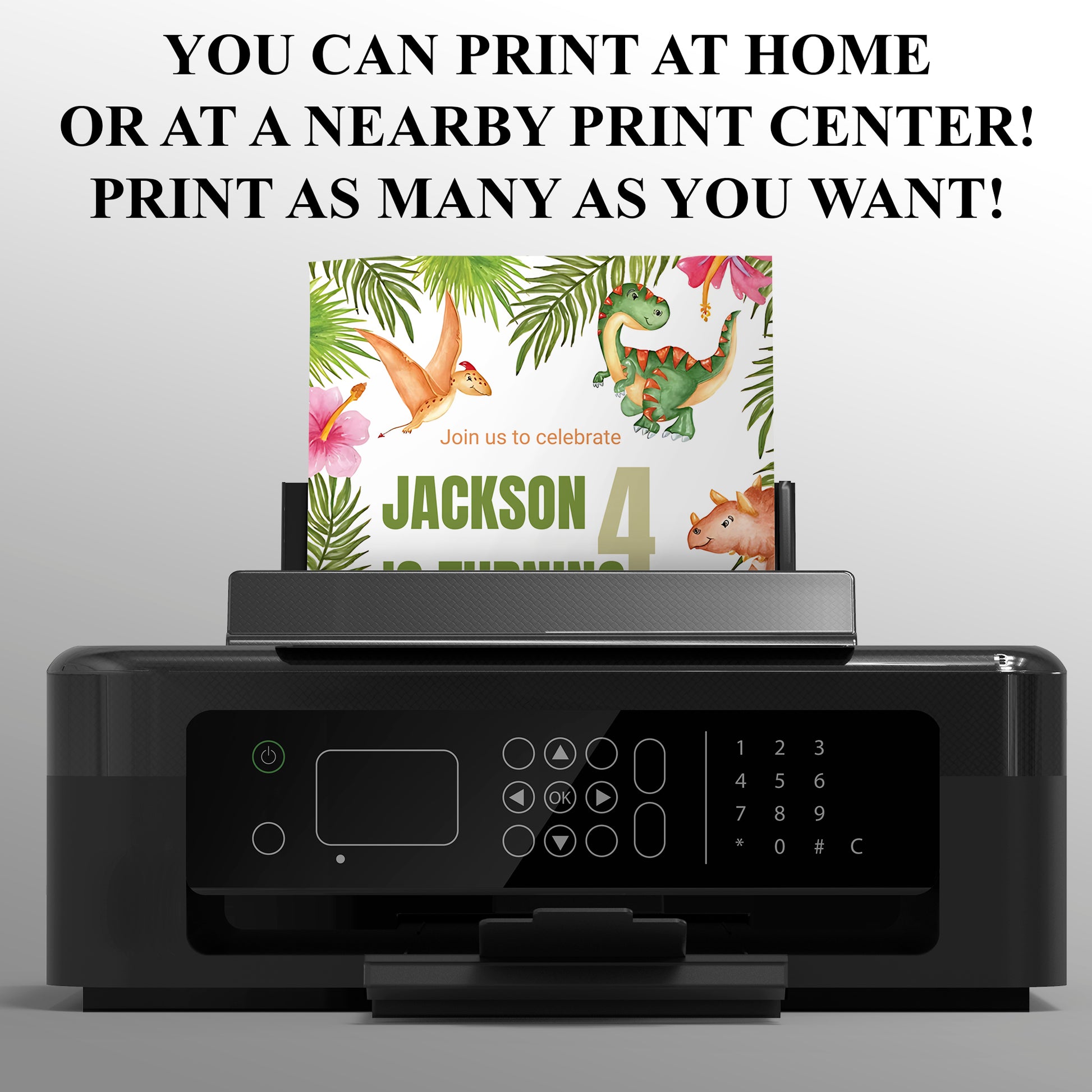 Dinosaur Birthday Invitation Template - CreativeRino