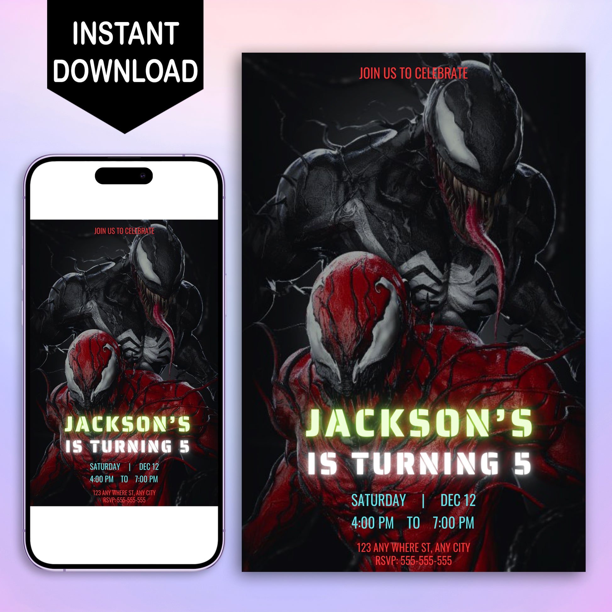 Venom The Last Dance Birthday Invitation Template - CreativeRino