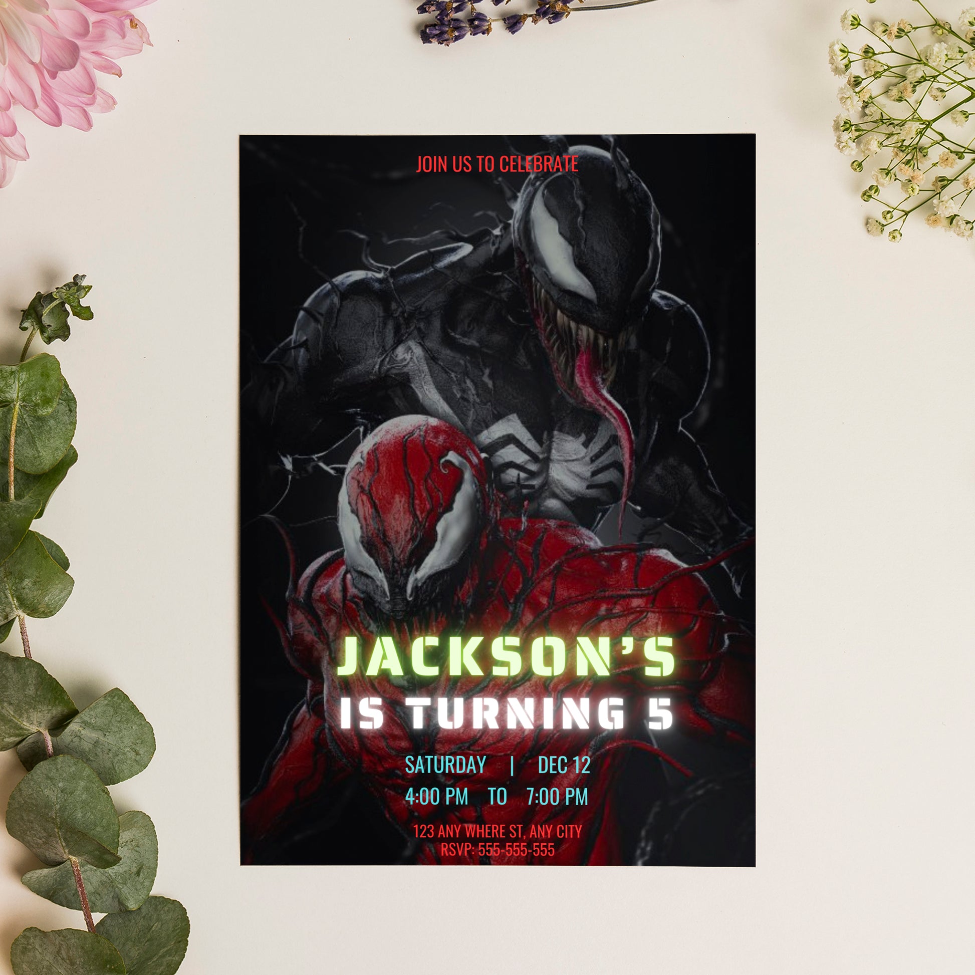 Venom The Last Dance Birthday Invitation Template - CreativeRino
