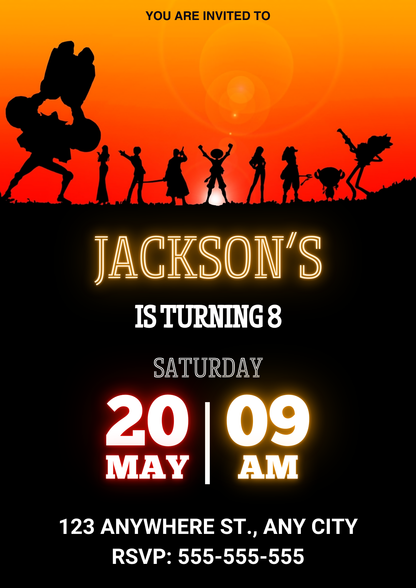 One Piece Birthday Invitation Template - CreativeRino