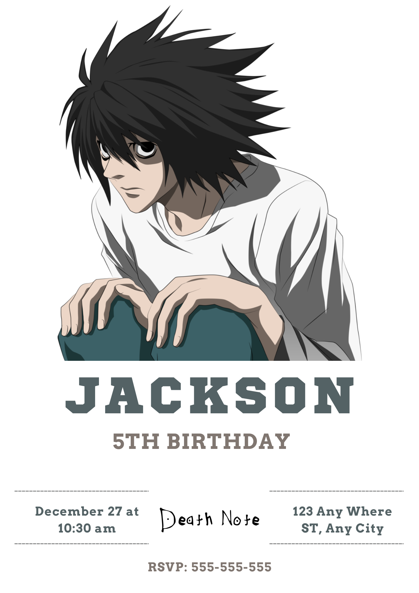Death Note Birthday Invitation Template - CreativeRino
