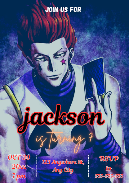 Hunter x Hunter Birthday Invitation Template - CreativeRino