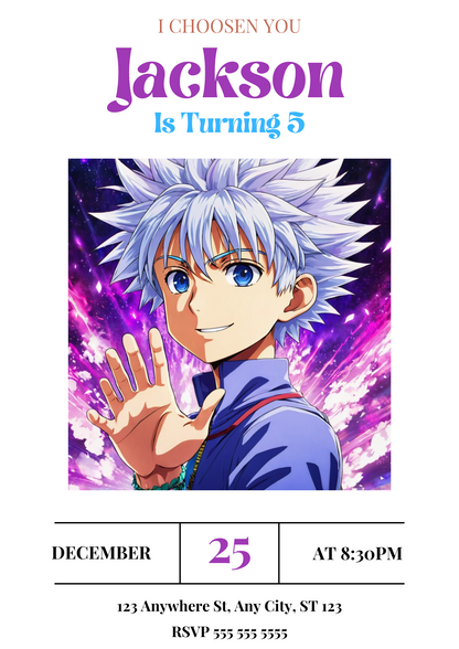 Hunter x Hunter Birthday Invitation Template - CreativeRino