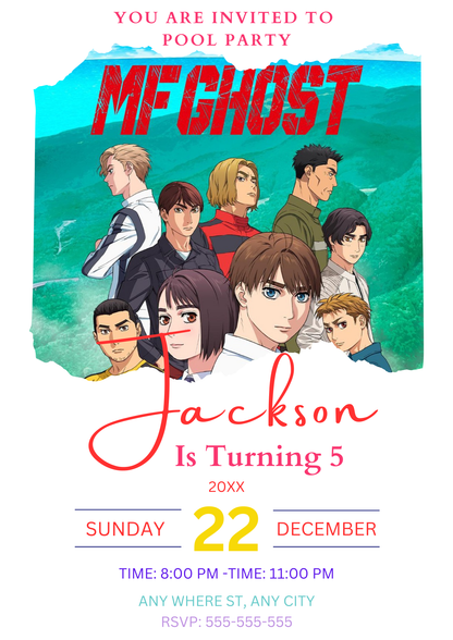 MF Ghost Birthday Invitation Template - CreativeRino