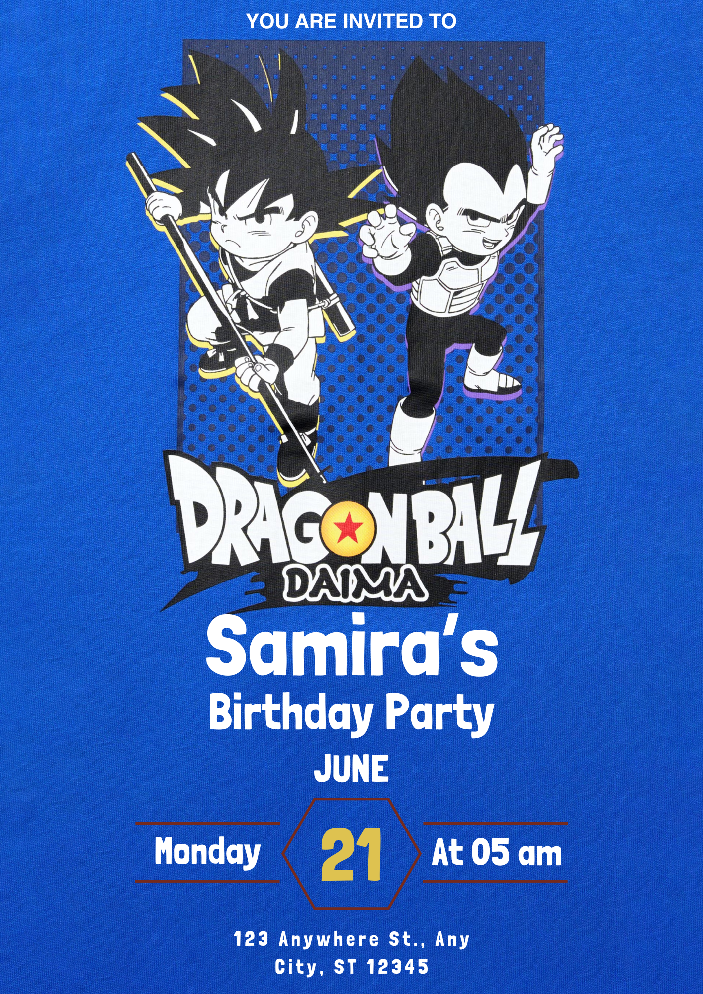 Dragonball Daima Birthday Invitation Template