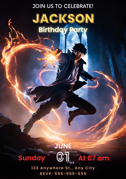 Solo Leveling Birthday Invitation Template - CreativeRino