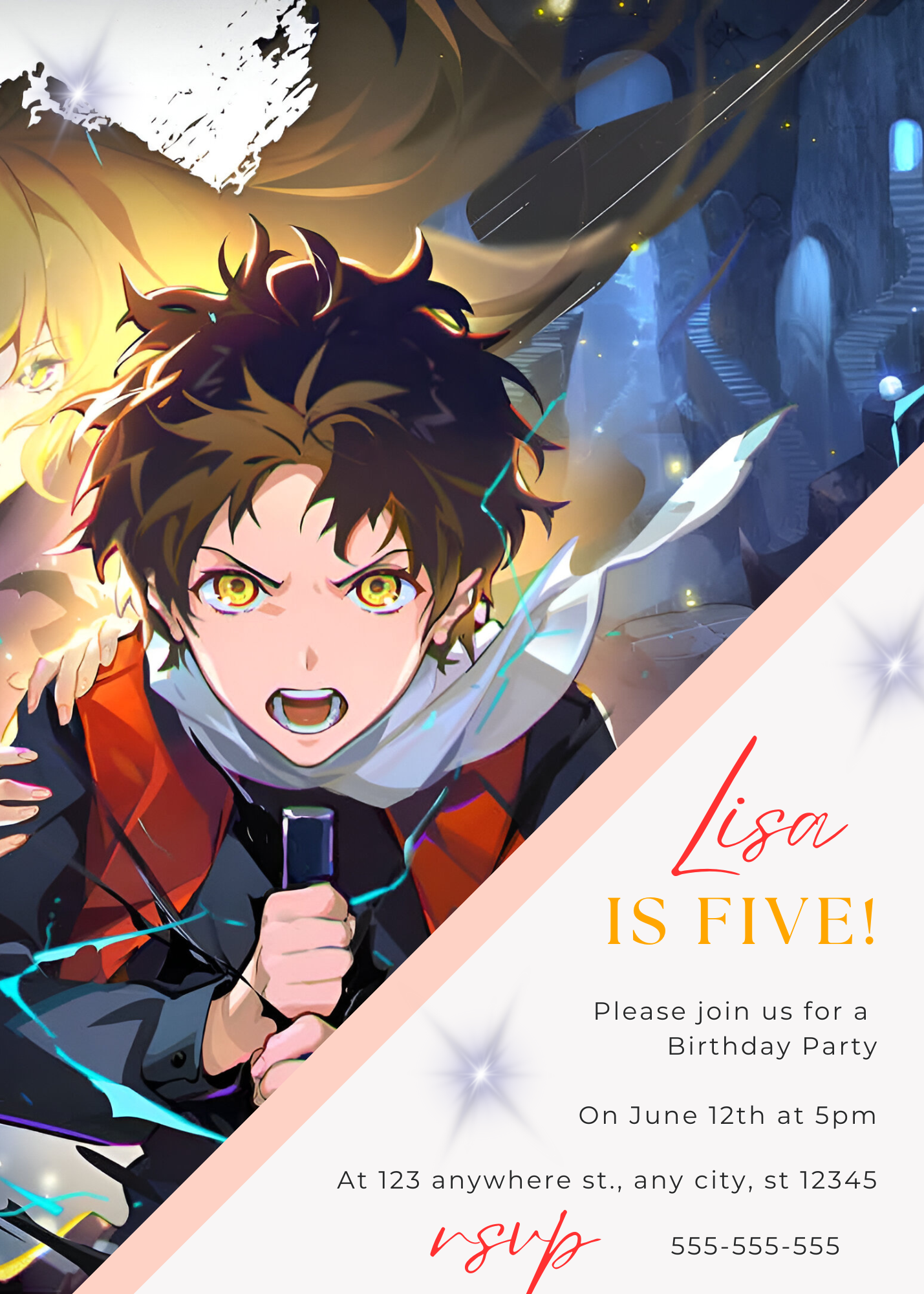 Tower Of God Birthday Invitation Template - CreativeRino