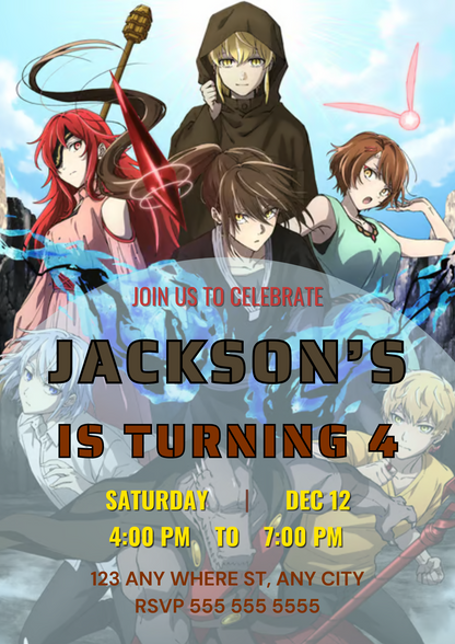 Tower Of God Birthday Invitation Template - CreativeRino