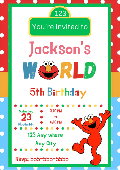 Sesame Street Birthday Invitation Template - CreativeRino