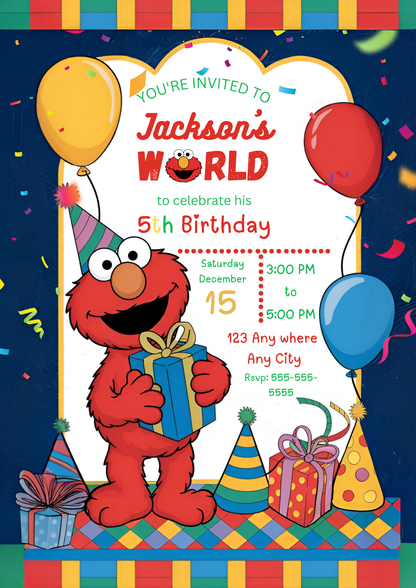 Sesame Street Birthday Invitation Template - CreativeRino