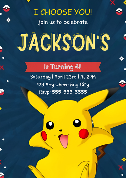 Pokemon Birthday Invitation Template - CreativeRino