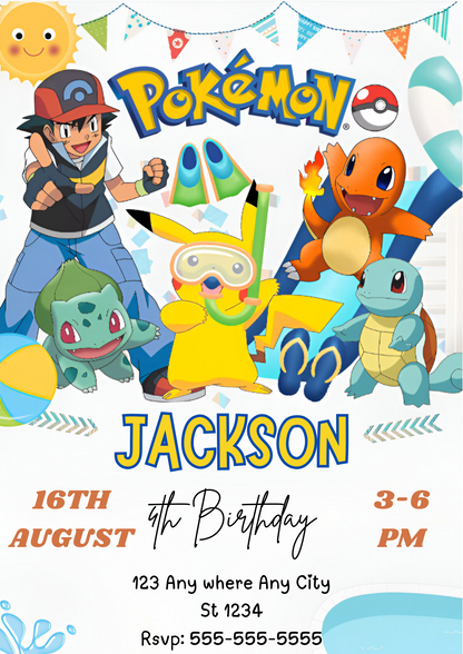 Pokemon Birthday Invitation Template - CreativeRino