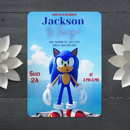 Sonic Birthday Invitation Template - CreativeRino