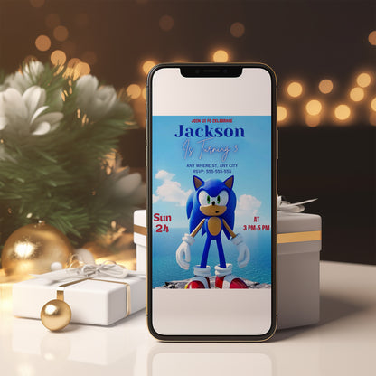 Sonic Birthday Invitation Template - CreativeRino