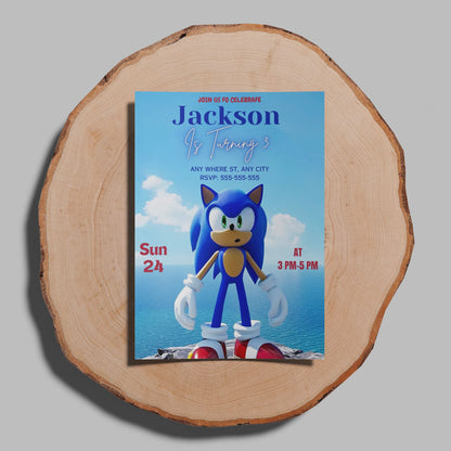 Sonic Birthday Invitation Template - CreativeRino