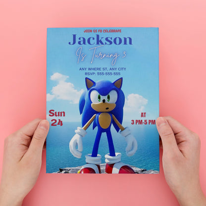 Sonic Birthday Invitation Template - CreativeRino