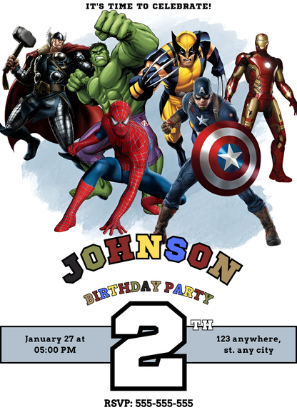 Avengers Secret Wars Birthday Invitation Template - CreativeRino