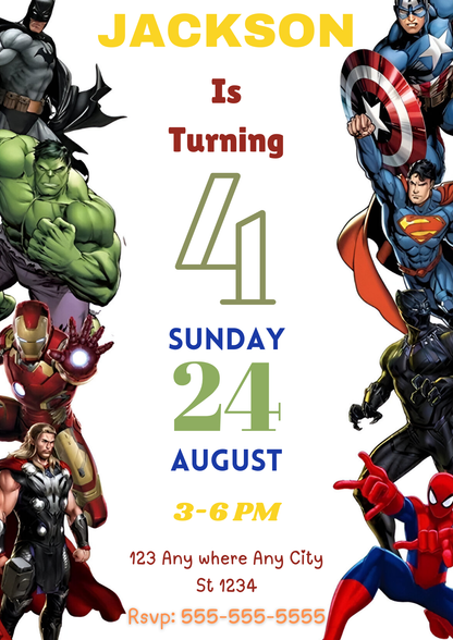 Avengers Secret Wars Birthday Invitation Template - CreativeRino