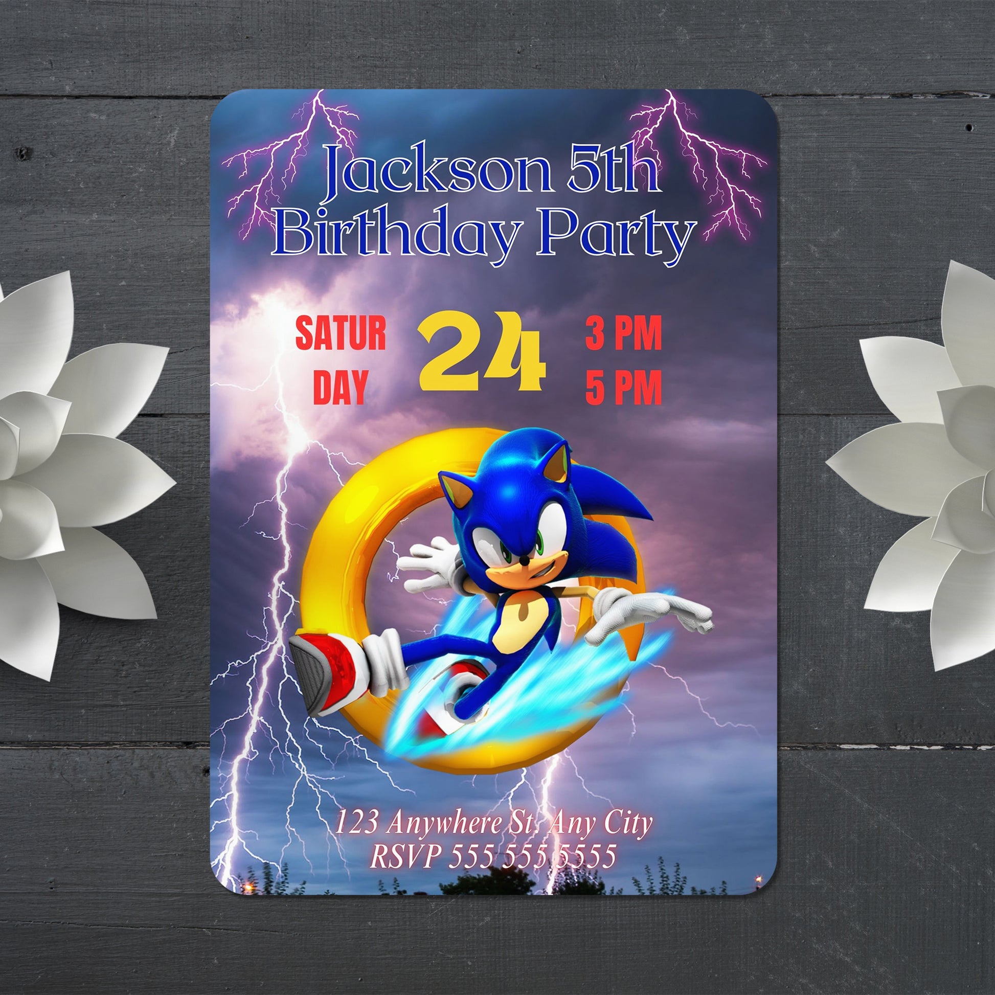 Sonic the Hedgehog Birthday Invitation Template - CreativeRino