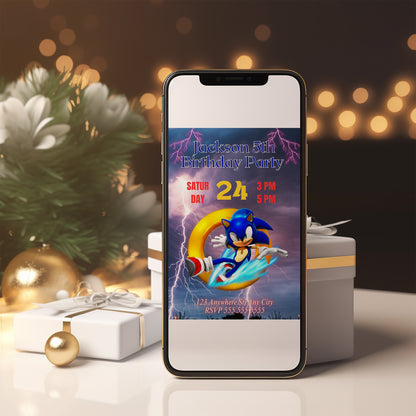 Sonic the Hedgehog Birthday Invitation Template - CreativeRino