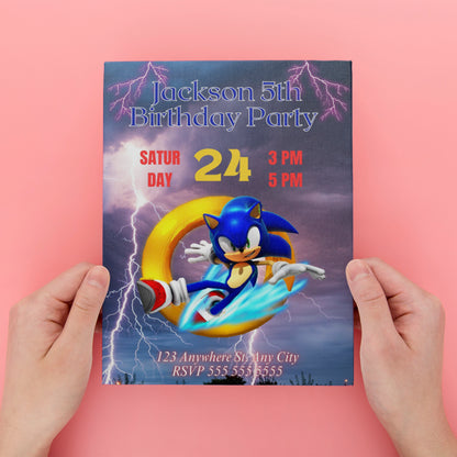 Sonic the Hedgehog Birthday Invitation Template - CreativeRino