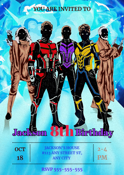 Ant Man Birthday Invitation Template - CreativeRino