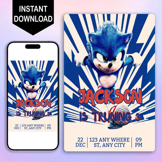 Sonic the Hedgehog Birthday Invitation Template - CreativeRino