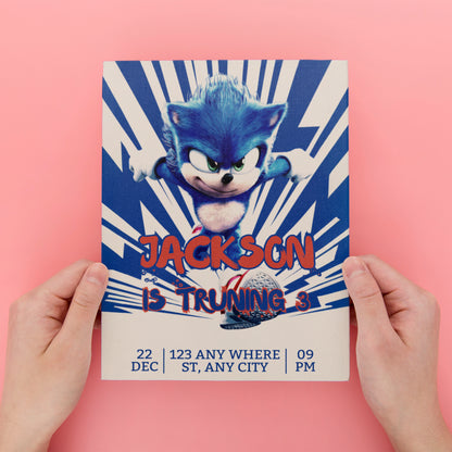Sonic the Hedgehog Birthday Invitation Template - CreativeRino