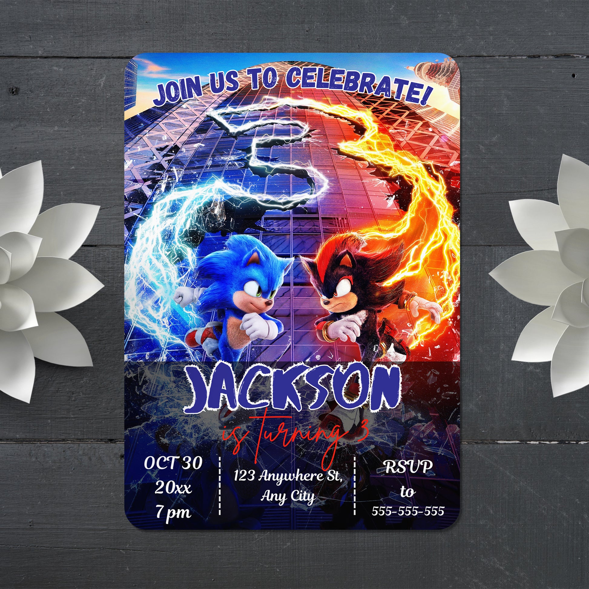 Sonic the Hedgehog Birthday Invitation Template - CreativeRino